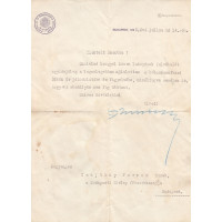 Klebelsberg Kuno (1875-1932) jogász, politikus, miniszter géppel írt, kék tintával, sk. aláírt levele