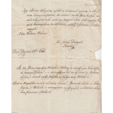 Fikker János (1780 k.-1850 k.) bíró, műfordító, színműíró barna tintával írt, aláírt, sk. levelei