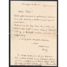Ady Lajos (1881-1940) irodalomtörténész, Ady Endre öccse barna tintával írt, aláírt, sk. levele