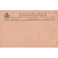 Brunhuber Béla (1874-1953) fényképész fejléces postai borítékja